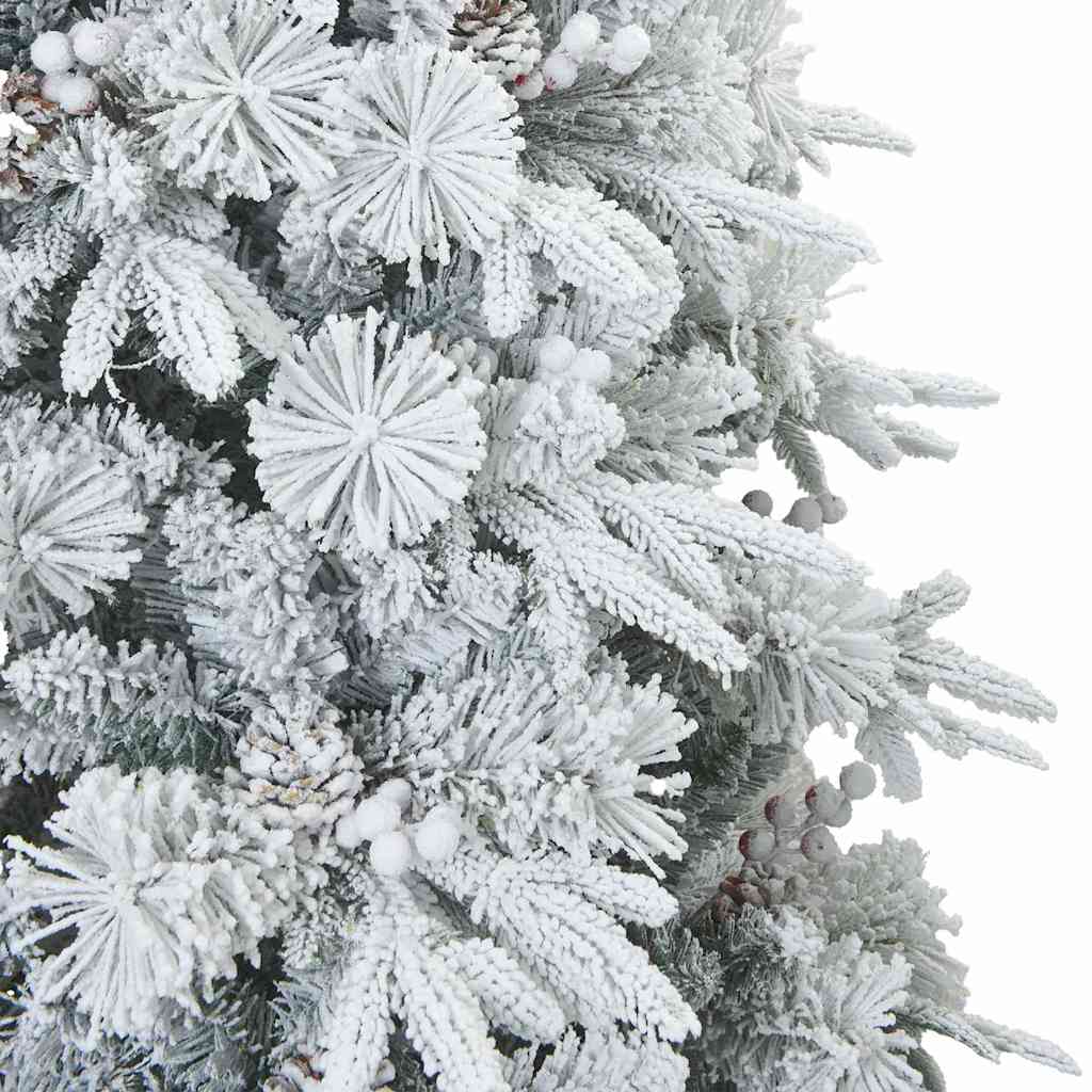 vidaXL Artificial Hinged Christmas Tree Snow Flocked White 180 cm 5