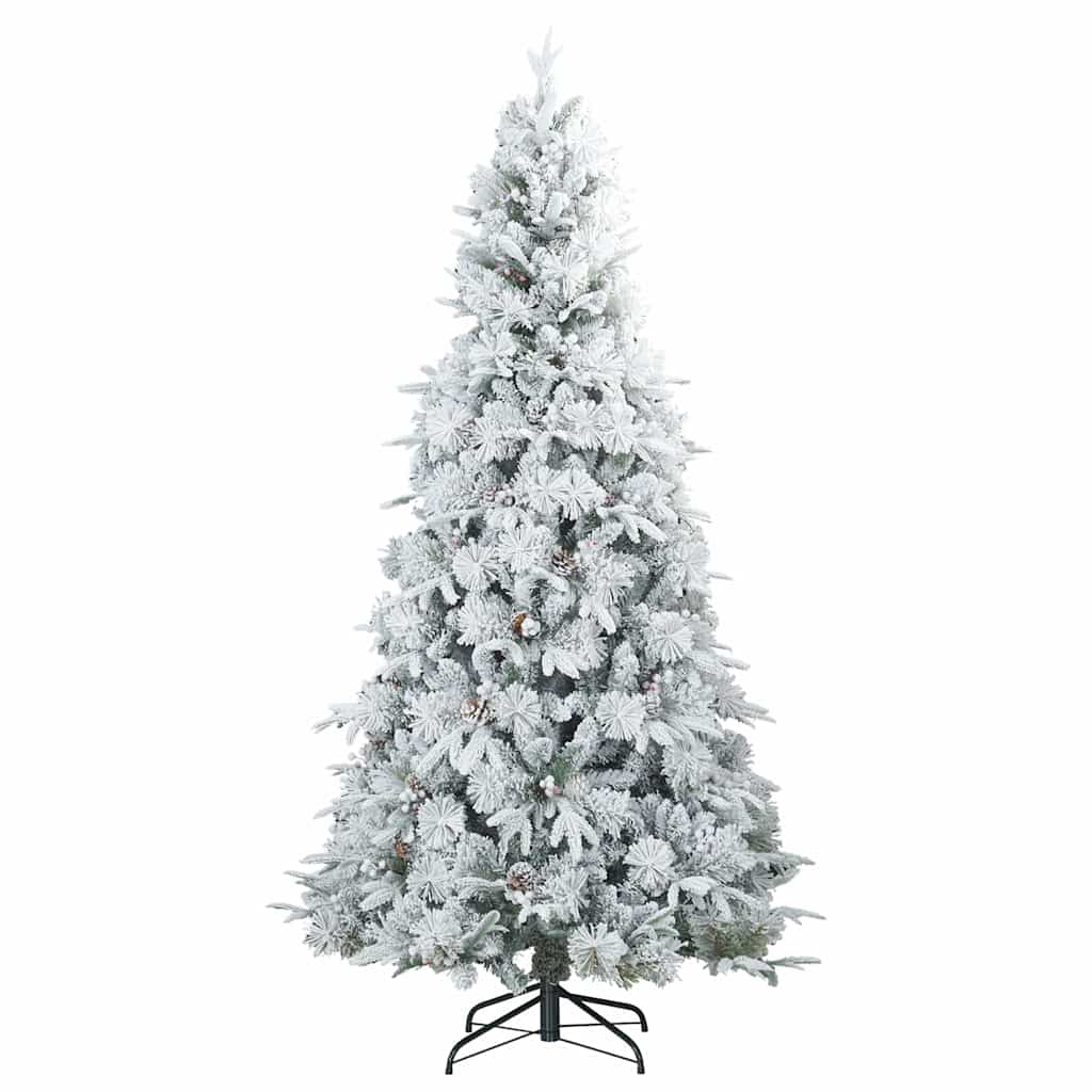 vidaXL Artificial Hinged Christmas Tree Snow Flocked White 180 cm 3