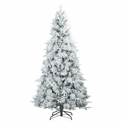 vidaXL Artificial Hinged Christmas Tree Snow Flocked White 180 cm 3