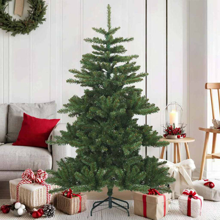 vidaXL Artificial Hinged Christmas Tree Green 150 cm PVC, steel 1