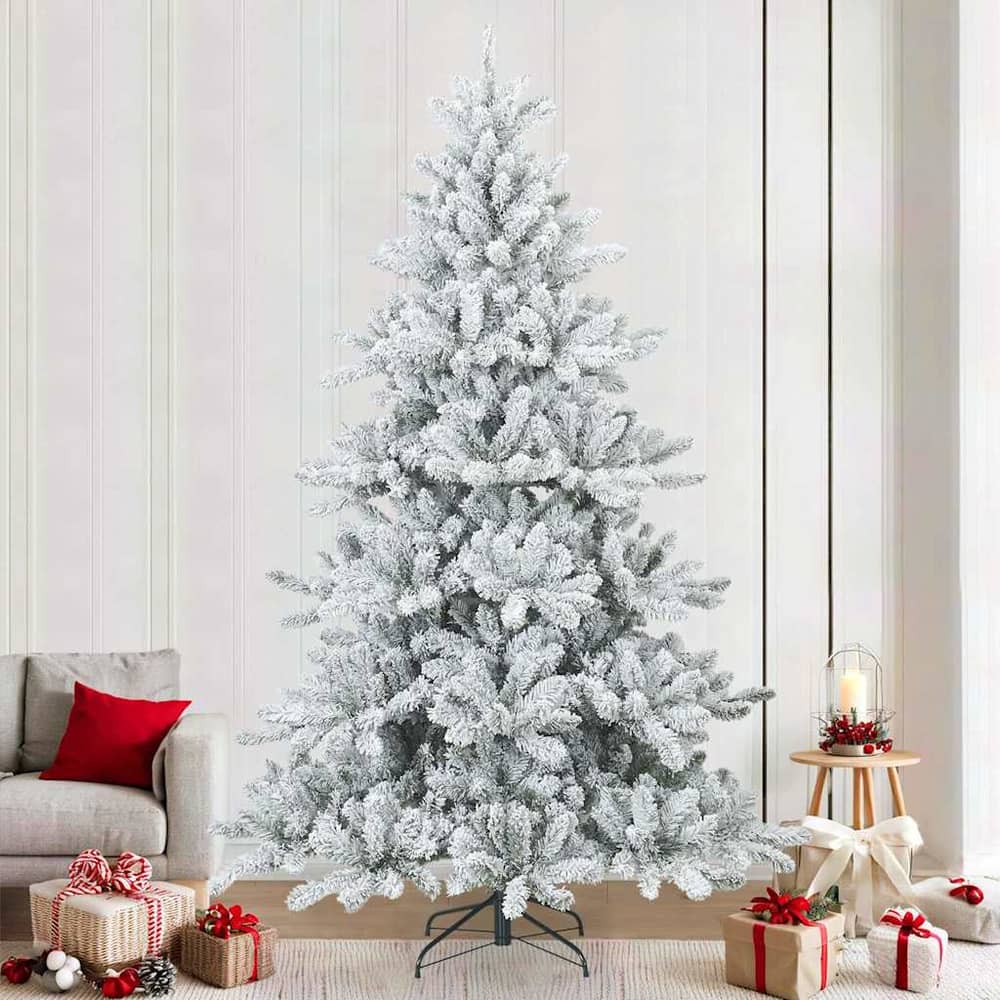 Artificial Hinged Christmas Tree PVC White and green 240 cm