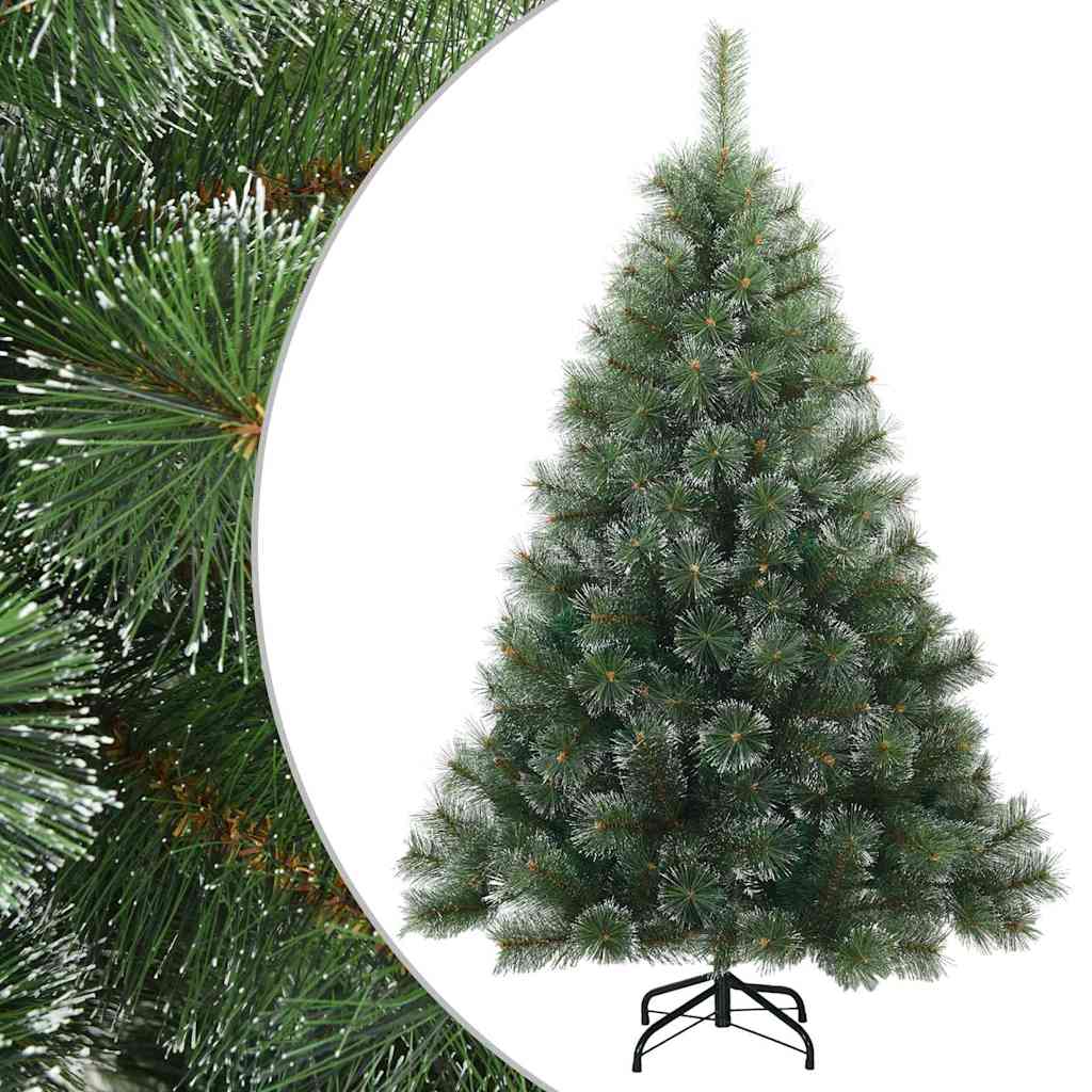 vidaXL Artificial Hinged Christmas Tree Snow Flocked Green 150 cm 2