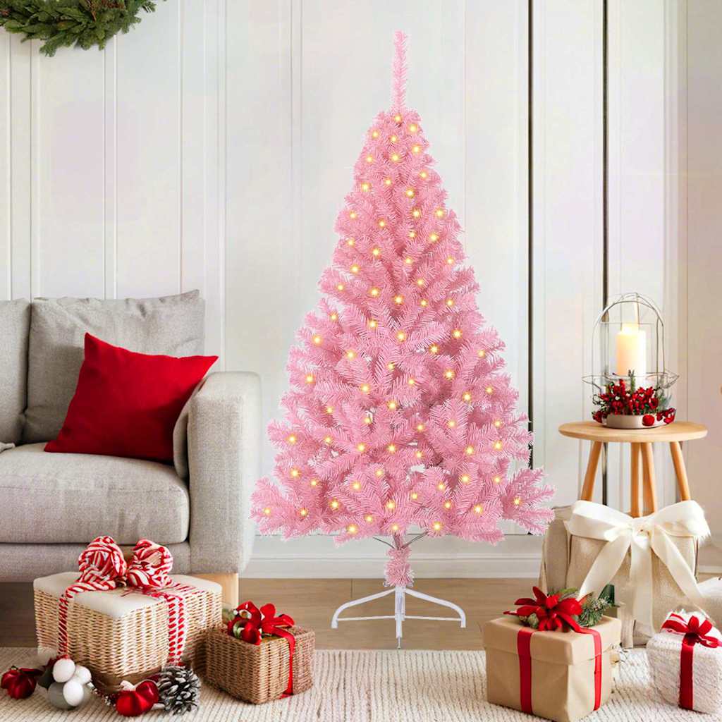 Artificial Pre-lit Christmas Tree in Pink