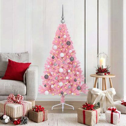 vidaXL Artificial Pre-lit Christmas Tree PVC 150 cm Pink