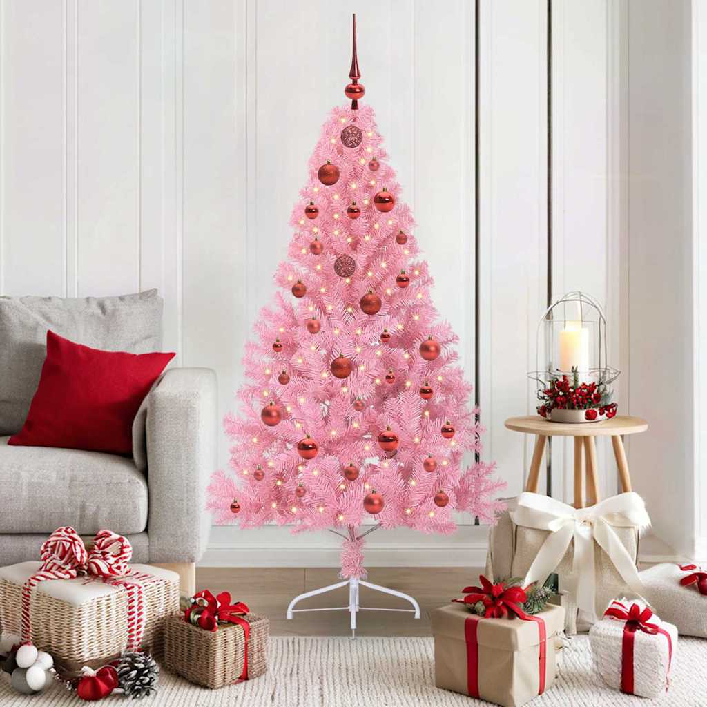 Artificial Pre-lit Christmas Tree in Pink