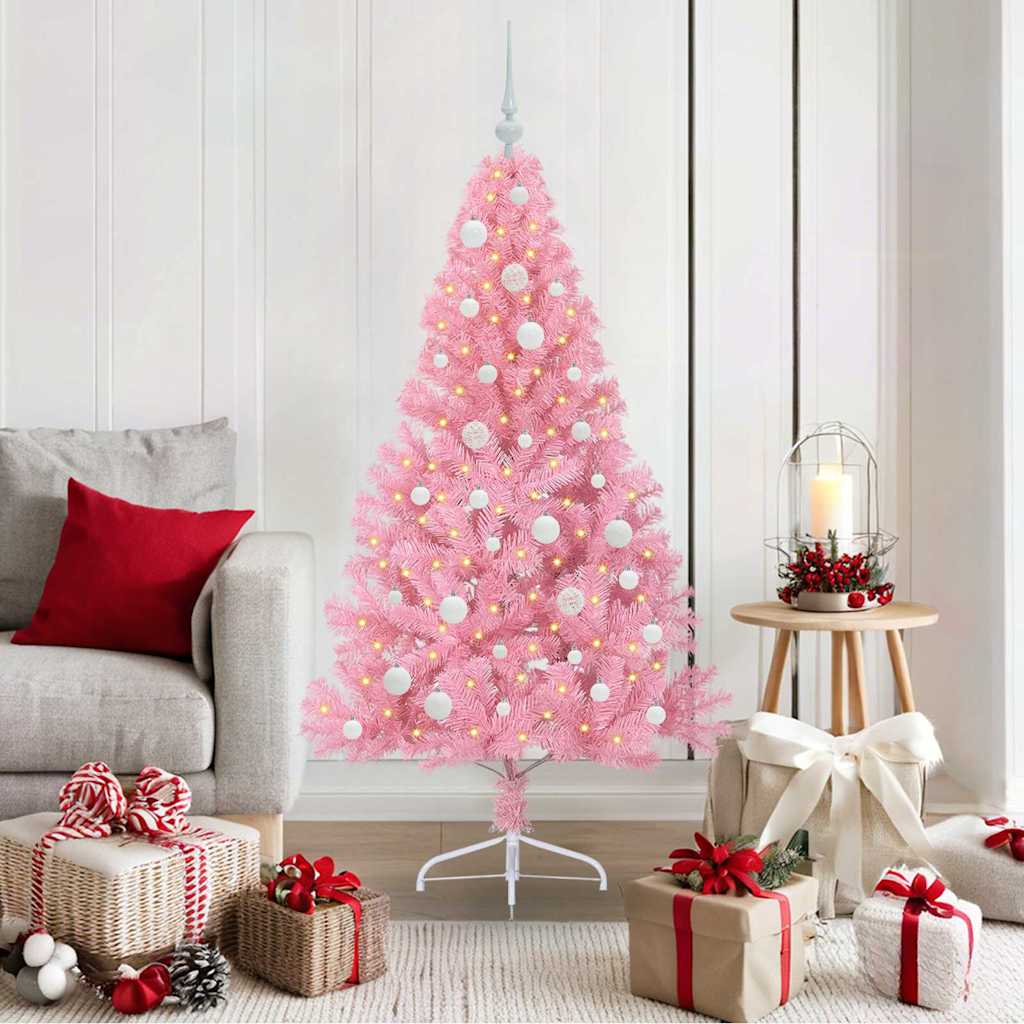 Artificial Pre-lit Christmas Tree in Pink