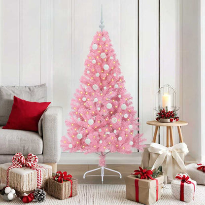 Artificial Pre-lit Christmas Tree in Pink