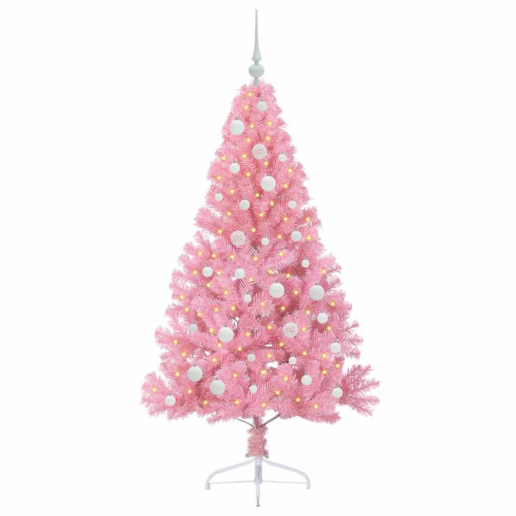 Artificial Pre-lit Christmas Tree in Pink