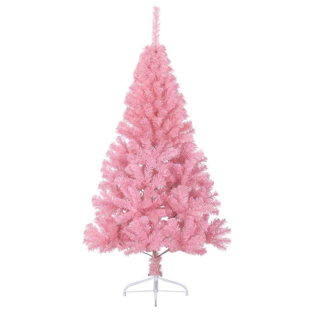 vidaXL Artificial Pre-lit Christmas Tree with 150 LEDs Pink 150 cm PVC 5
