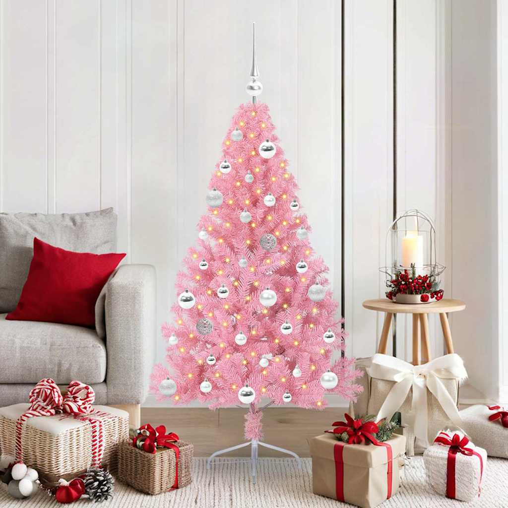 Artificial Pre-lit Christmas Tree in Pink