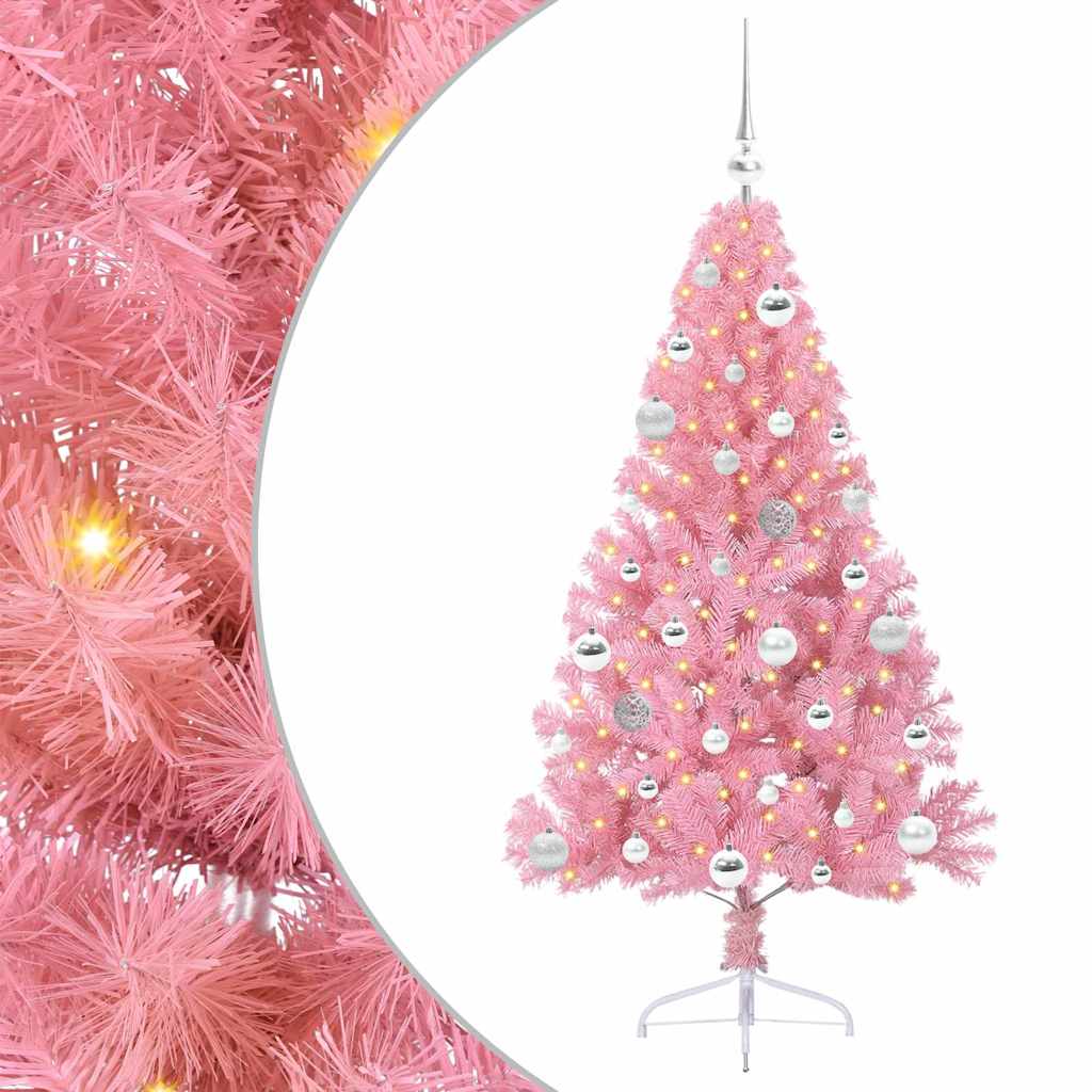 Artificial Pre-lit Christmas Tree in Pink
