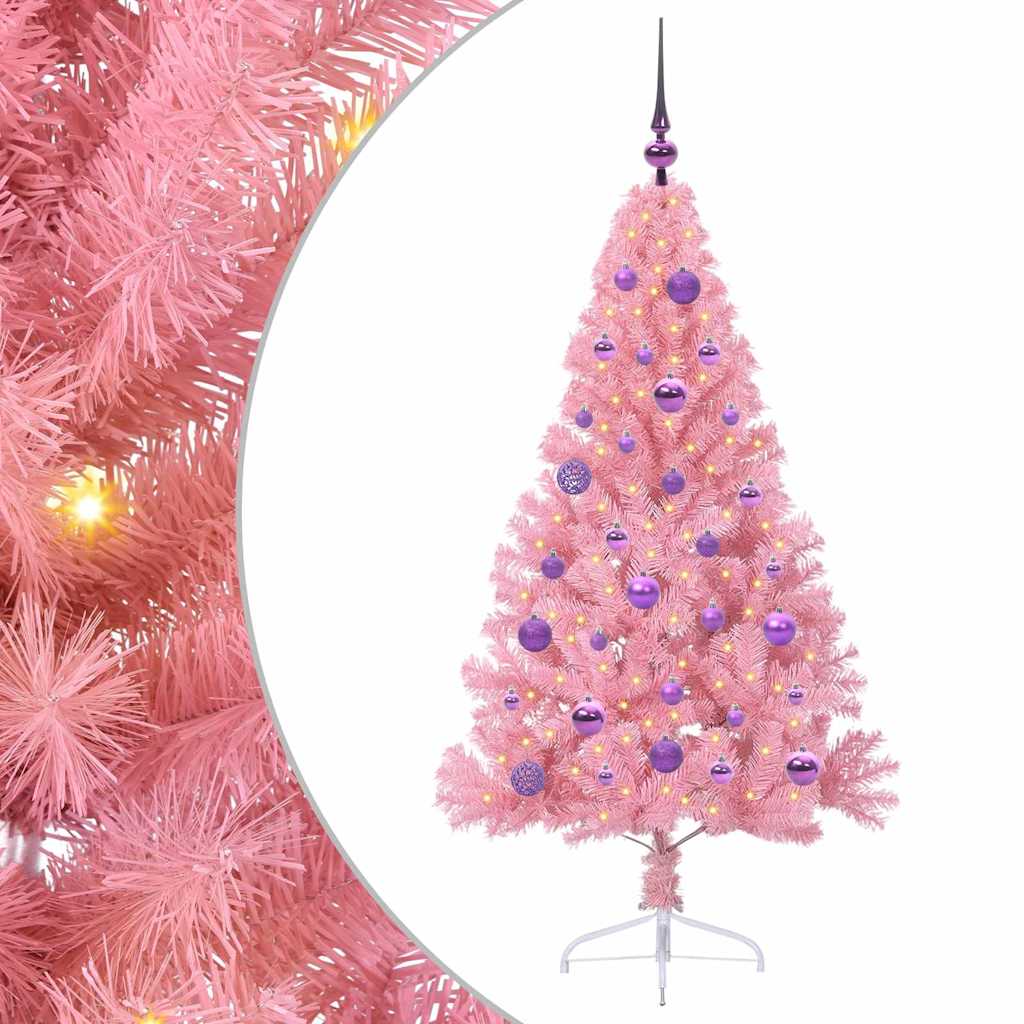 Artificial Pre-lit Christmas Tree in Pink