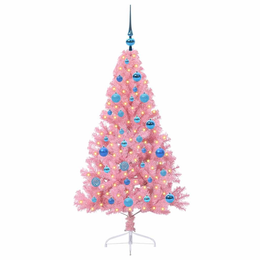 Artificial Pre-lit Christmas Tree in Pink