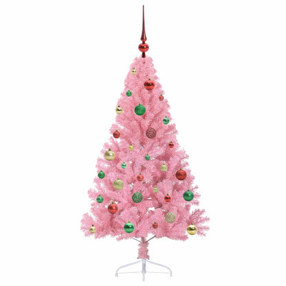 vidaXL Artificial Pre-lit Christmas Tree with 150 LEDs Pink 150 cm PVC 6