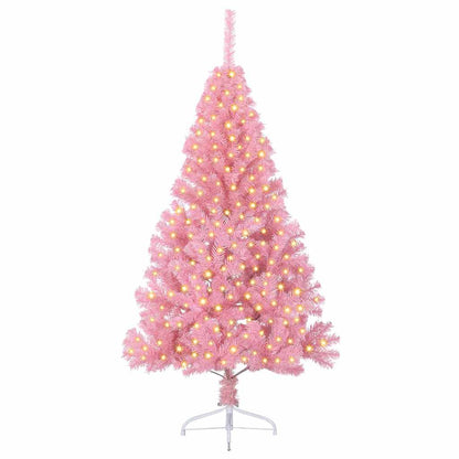 vidaXL Artificial Pre-lit Christmas Tree with 300 LEDs Pink 180 cm PVC 3
