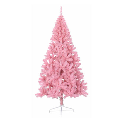 Artificial Pre-lit Christmas Tree PVC 210 cm Pink without baubles