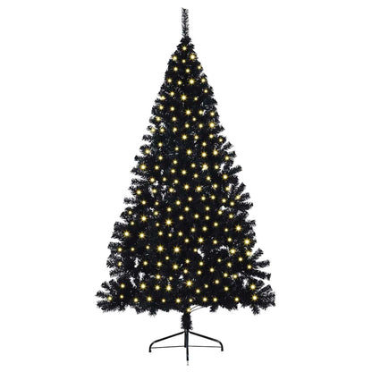 vidaXL Artificial Pre-lit Christmas Tree Black 210 cm PVC 3