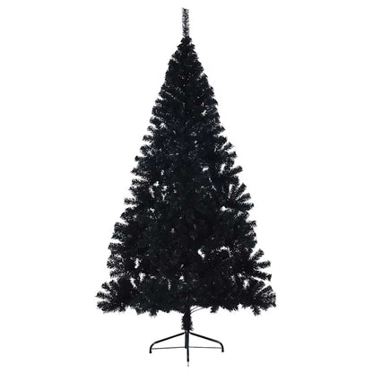 vidaXL Artificial Pre-lit Christmas Tree Black 210 cm PVC 4