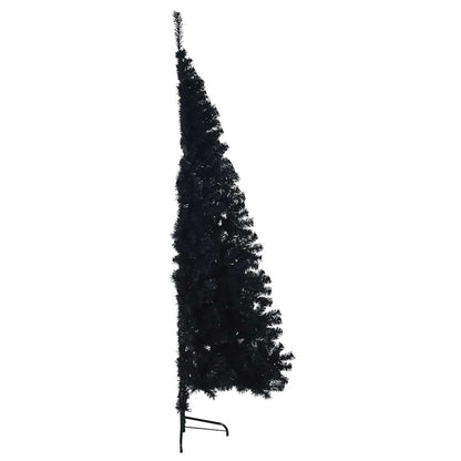 vidaXL Artificial Pre-lit Christmas Tree Black 210 cm PVC 6