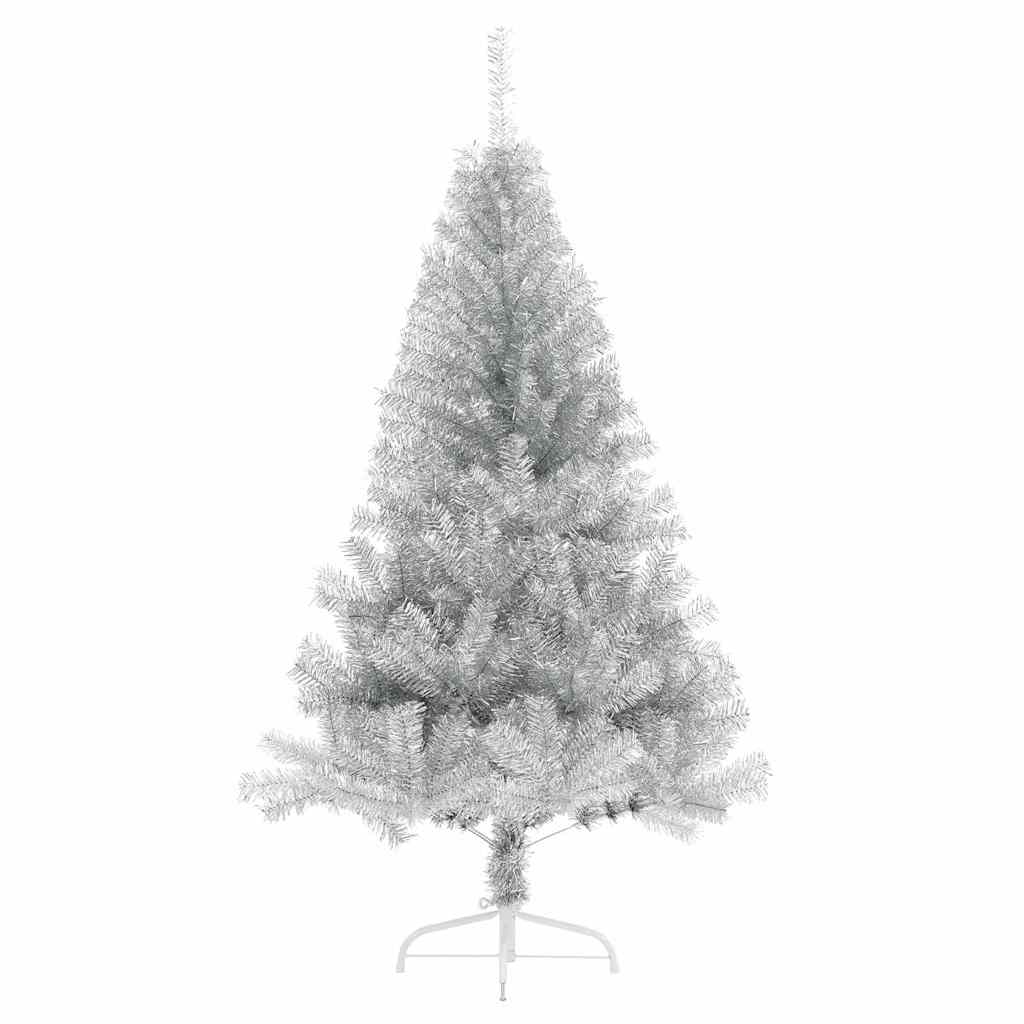 vidaXL Artificial Pre-lit Christmas Tree Silver 150 cm PET 5
