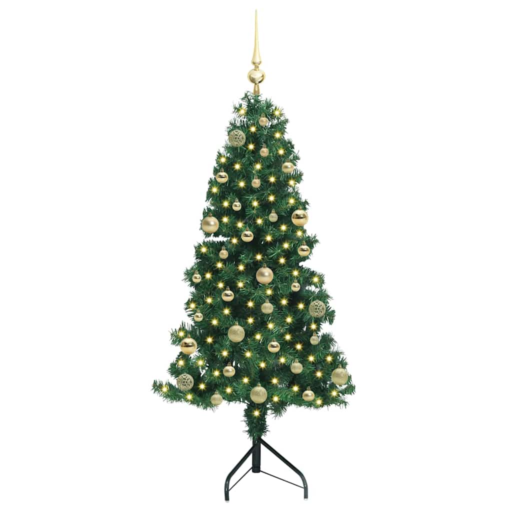 Corner Artificial Christmas Tree Green 150 cm PVC and Metal