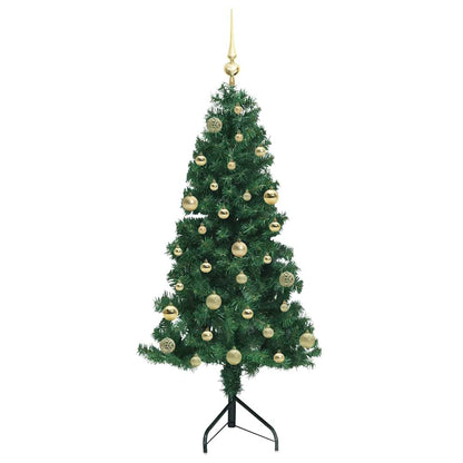 Corner Artificial Christmas Tree Green 150 cm PVC and Metal