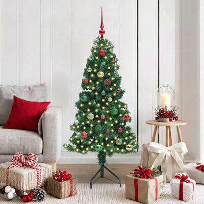 vidaXL Corner Artificial Christmas Tree Green 150 cm PVC and Metal 1