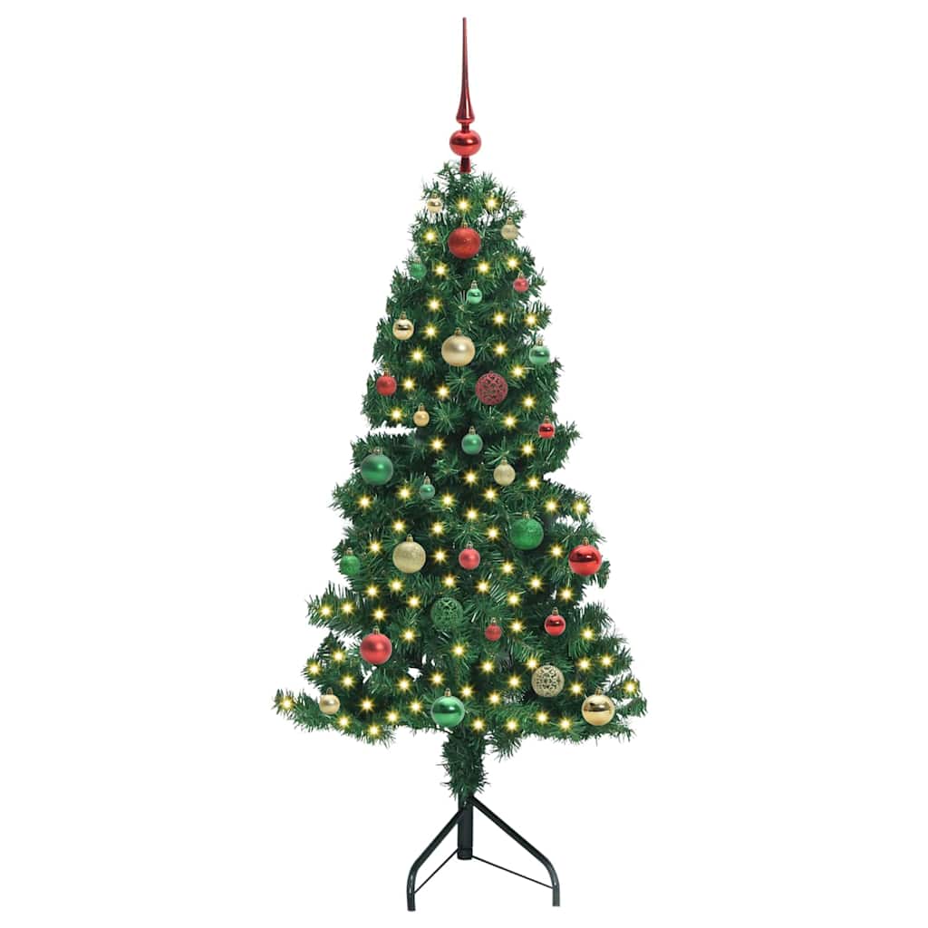vidaXL Corner Artificial Christmas Tree Green 150 cm PVC and Metal 3