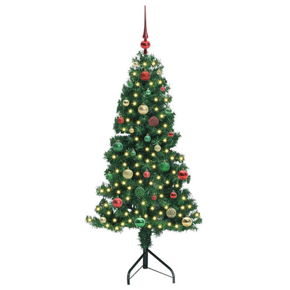 vidaXL Corner Artificial Christmas Tree Green 150 cm PVC and Metal 3