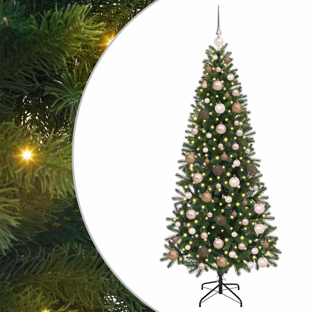 vidaXL Artificial Christmas Tree with 300 LEDs Green 180 cm PE and PVC 2