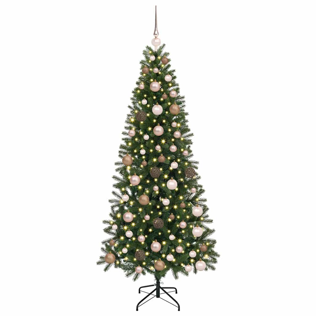 vidaXL Artificial Christmas Tree with 300 LEDs Green 180 cm PE and PVC 3