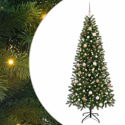 vidaXL Artificial Christmas Tree with 300 LEDs Green 210 cm PE and PVC 2