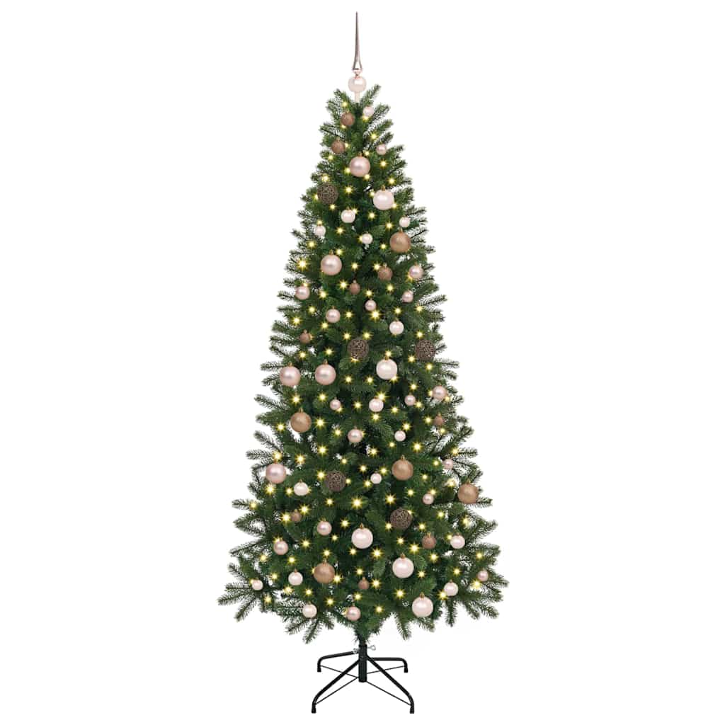vidaXL Artificial Christmas Tree with 300 LEDs Green 210 cm PE and PVC 3