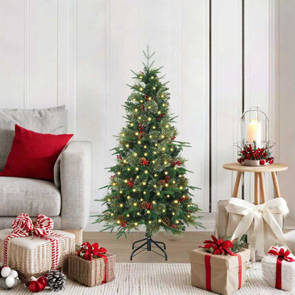 vidaXL Artificial Hinged Christmas Tree Green 120 cm PE and PVC 1