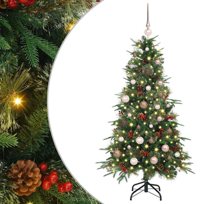 vidaXL Artificial Hinged Christmas Tree Green 150 cm PE and PVC 2