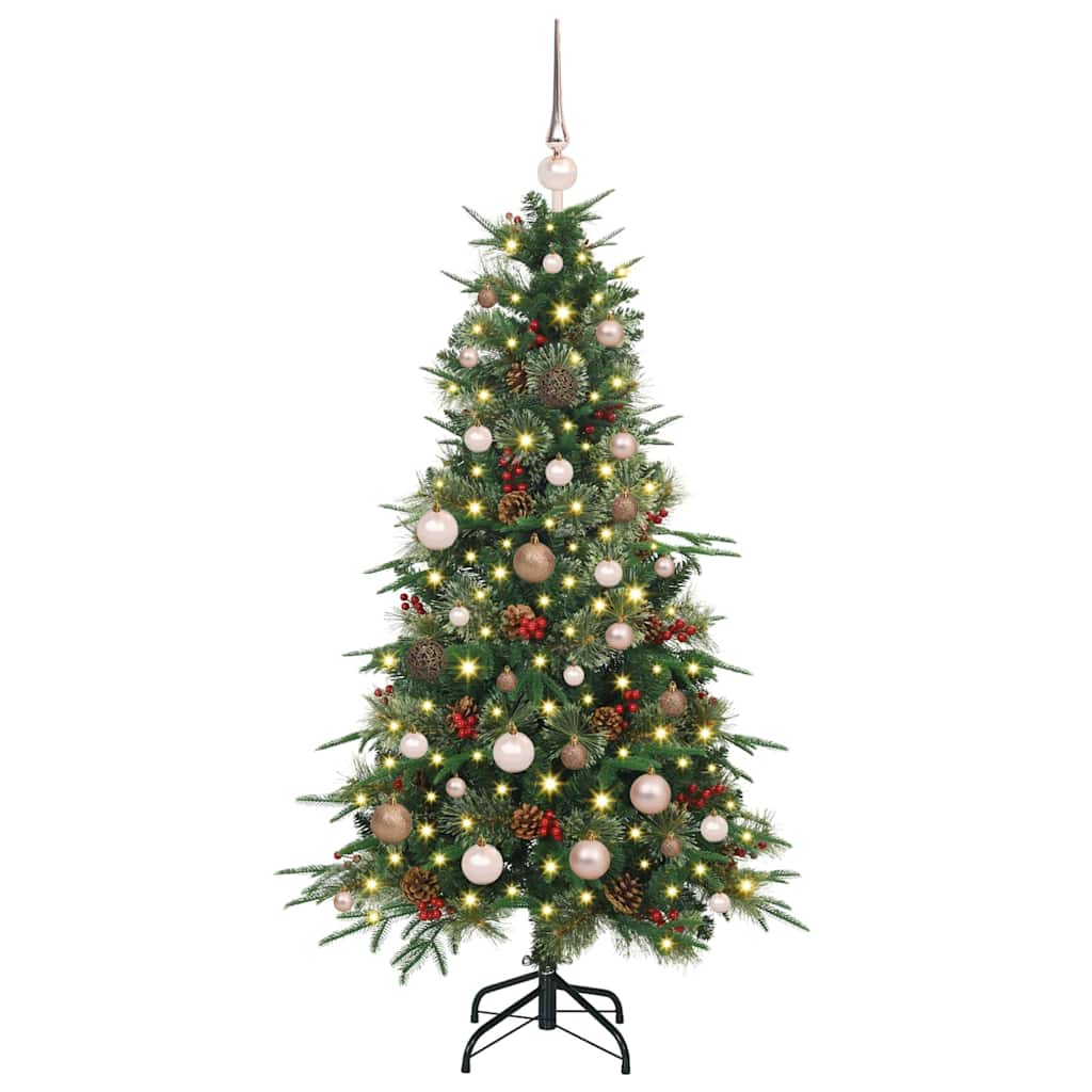 vidaXL Artificial Hinged Christmas Tree Green 150 cm PE and PVC 3