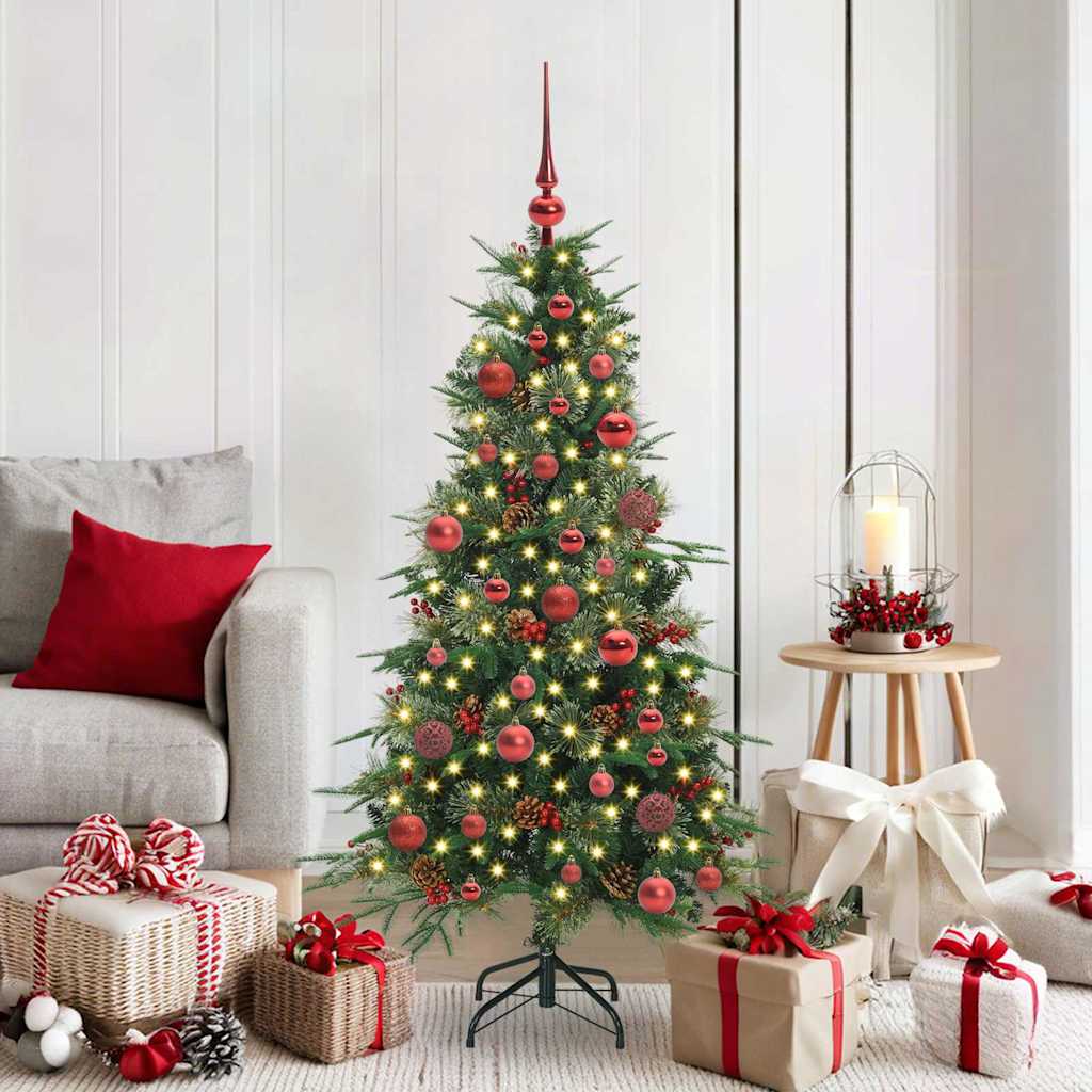 vidaXL Artificial Hinged Christmas Tree Green 150 cm PE and PVC 1