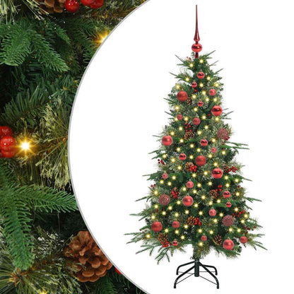 vidaXL Artificial Hinged Christmas Tree Green 150 cm PE and PVC 2