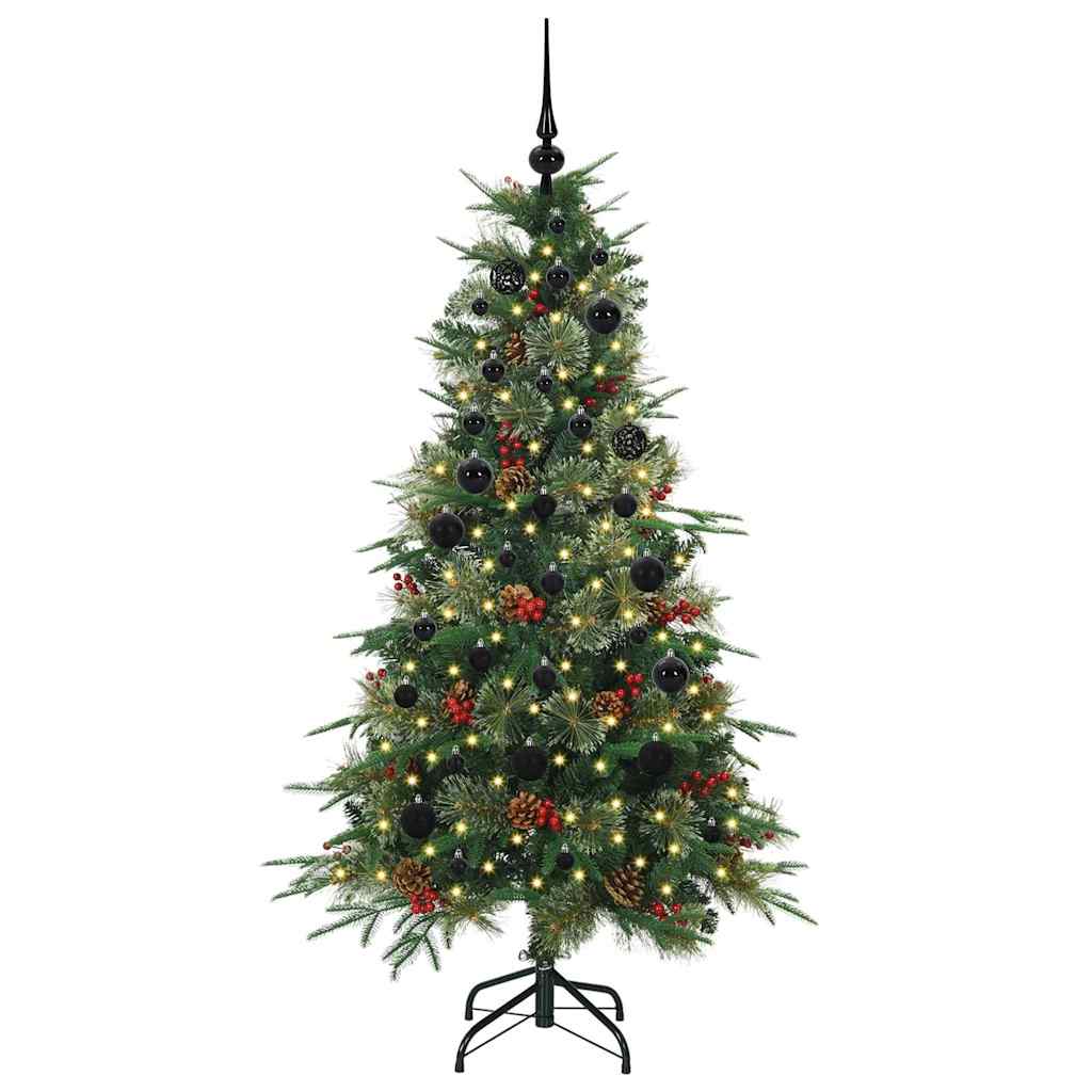 vidaXL Artificial Hinged Christmas Tree Green 150 cm PE and PVC 3