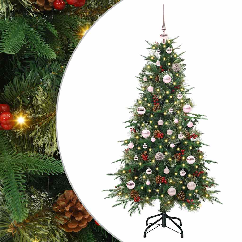 vidaXL Artificial Hinged Christmas Tree Green 150 cm PE and PVC 1