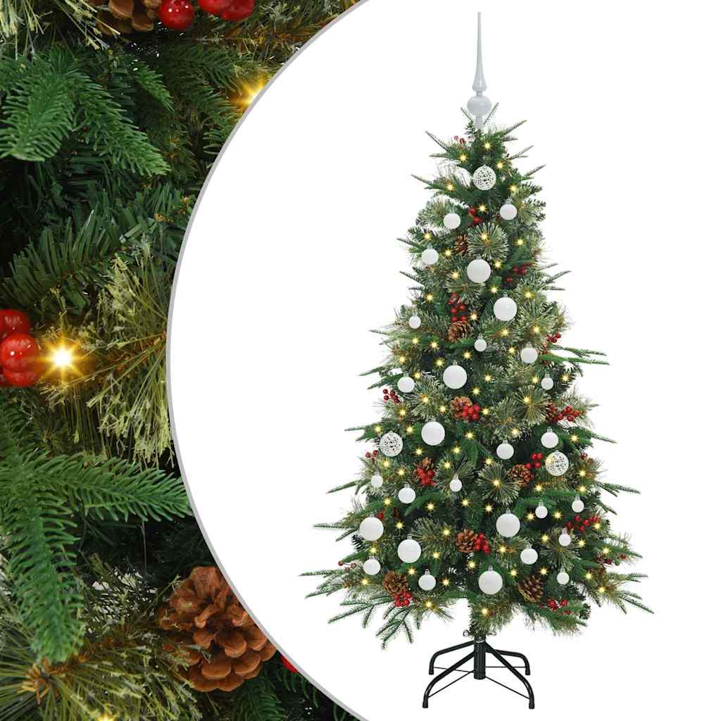 vidaXL Artificial Hinged Christmas Tree Green 150 cm PE and PVC 2