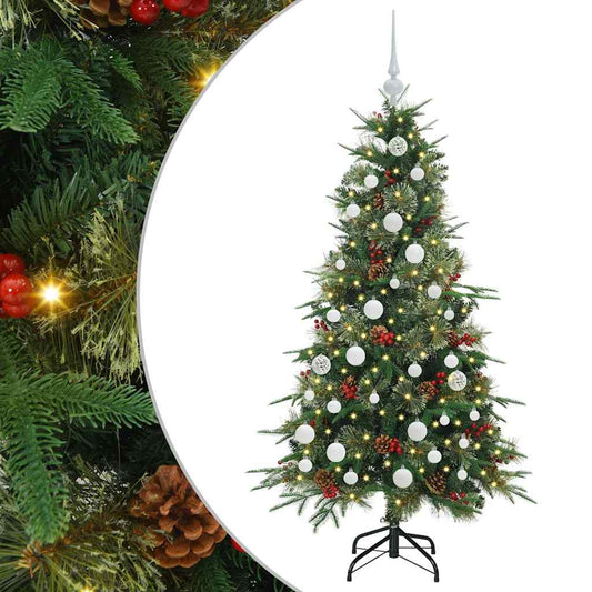 vidaXL Artificial Hinged Christmas Tree Green 150 cm PE and PVC 2