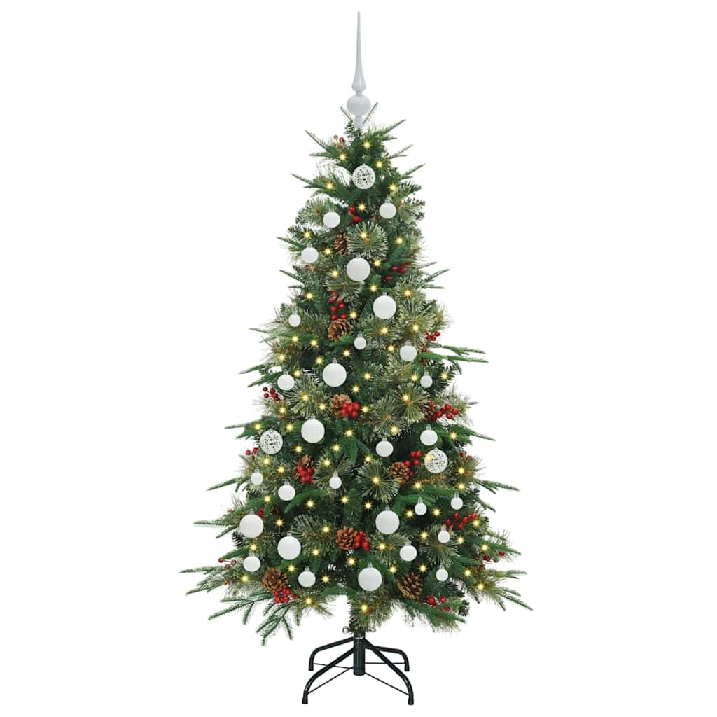 vidaXL Artificial Hinged Christmas Tree Green 150 cm PE and PVC 3