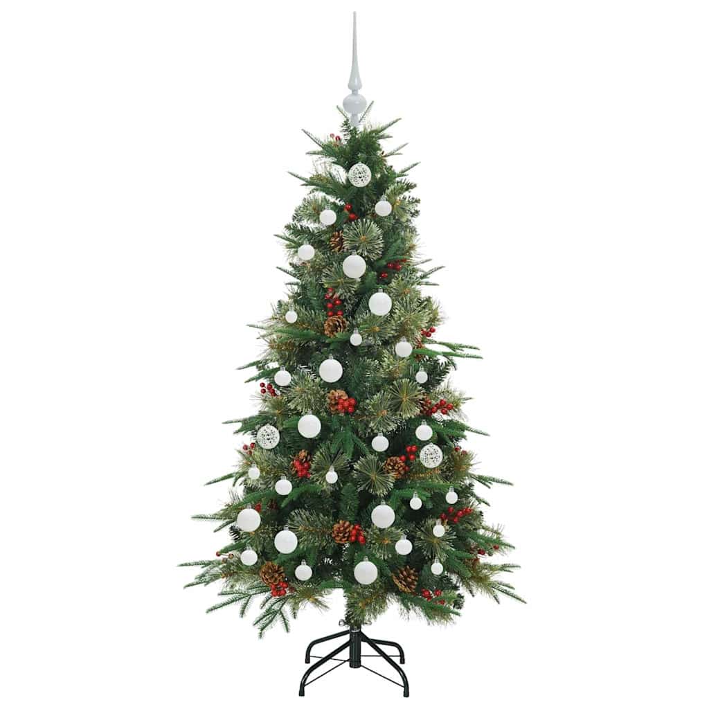 vidaXL Artificial Hinged Christmas Tree Green 150 cm PE and PVC 4