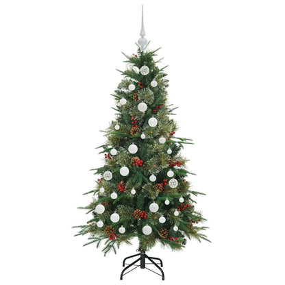 vidaXL Artificial Hinged Christmas Tree Green 150 cm PE and PVC 4