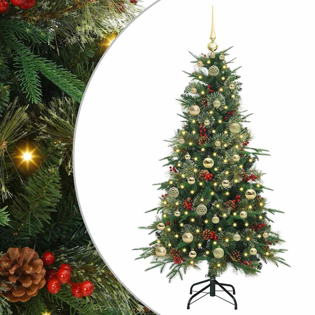 vidaXL Artificial Hinged Christmas Tree Green 150 cm PE and PVC 2