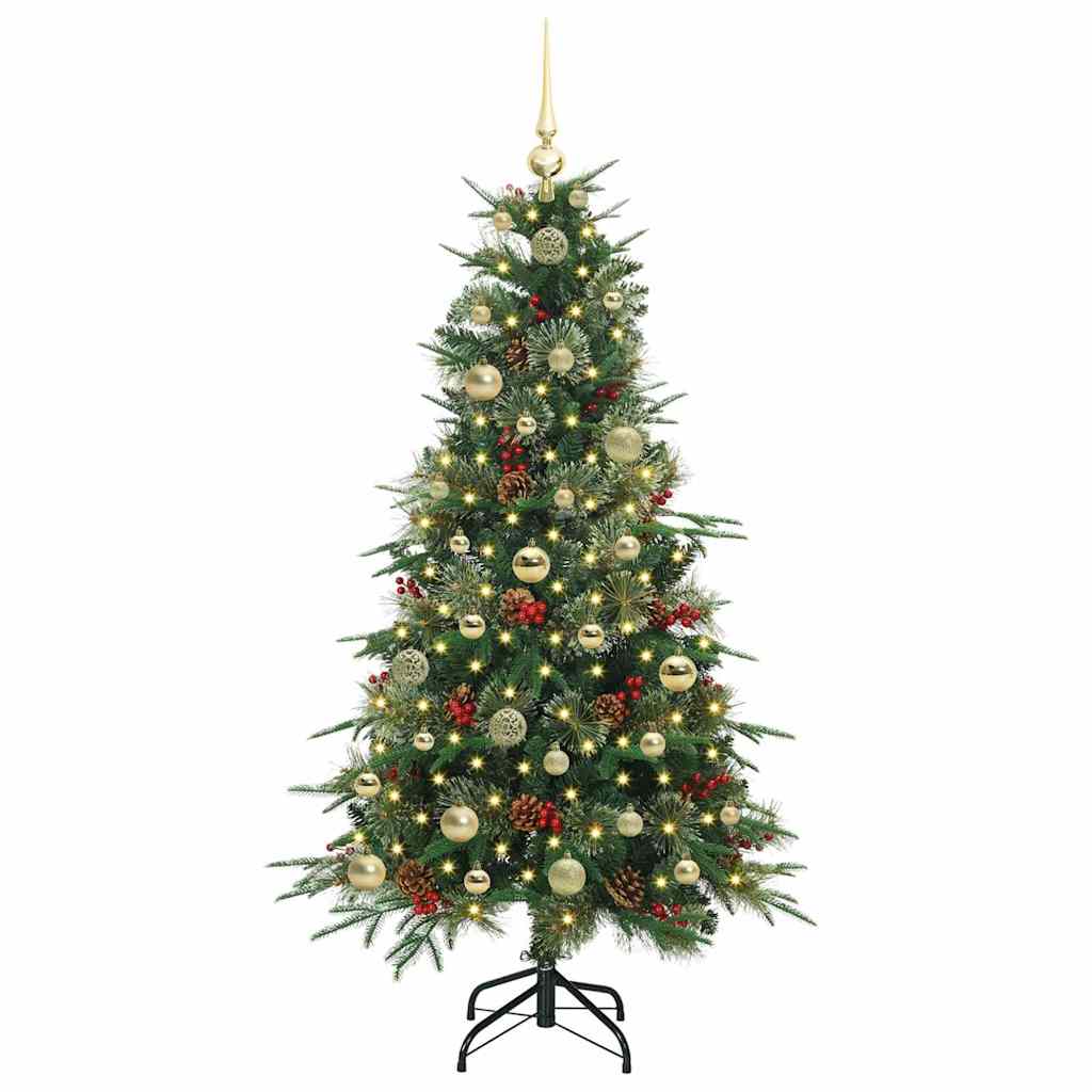vidaXL Artificial Hinged Christmas Tree Green 150 cm PE and PVC 3