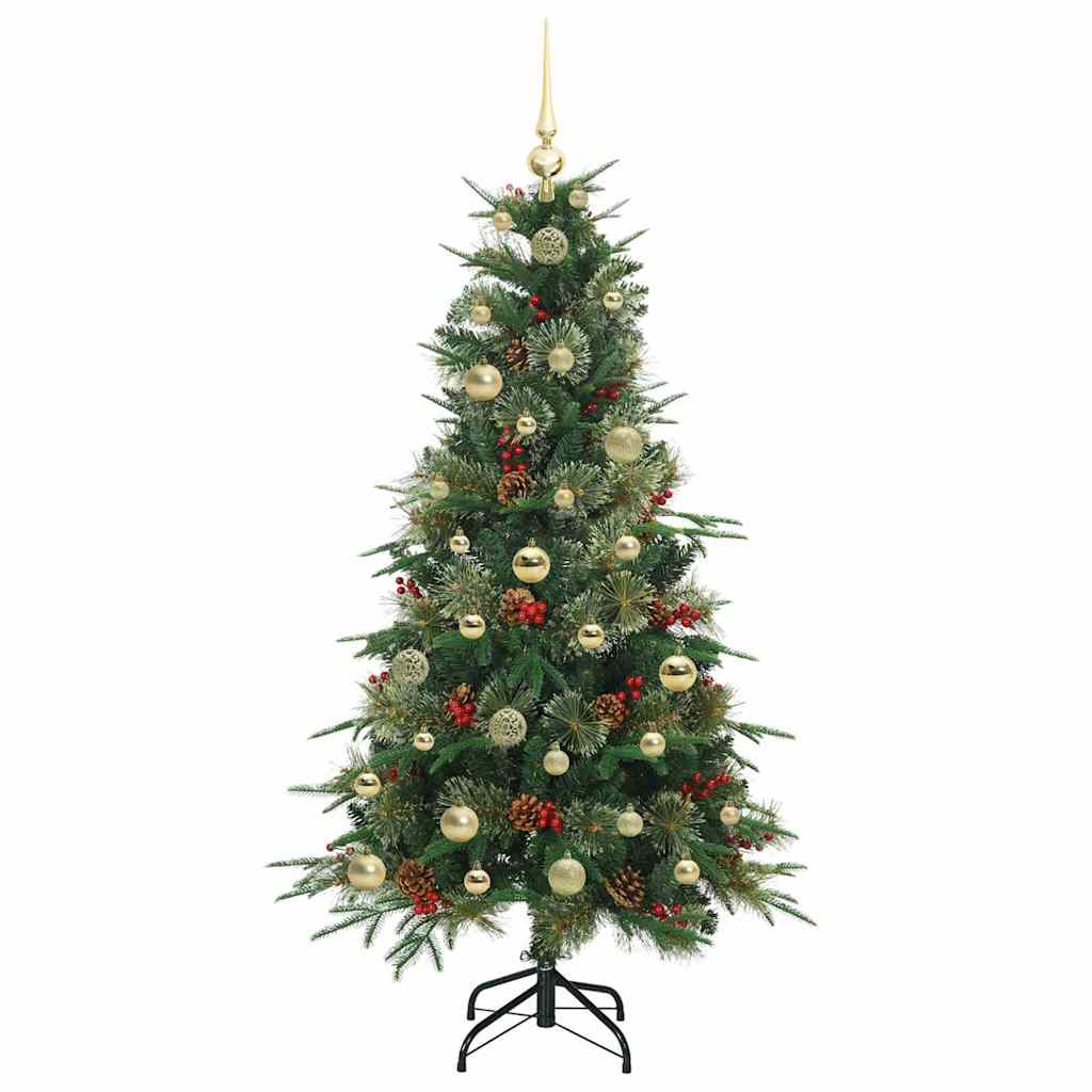 vidaXL Artificial Hinged Christmas Tree Green 150 cm PE and PVC 4