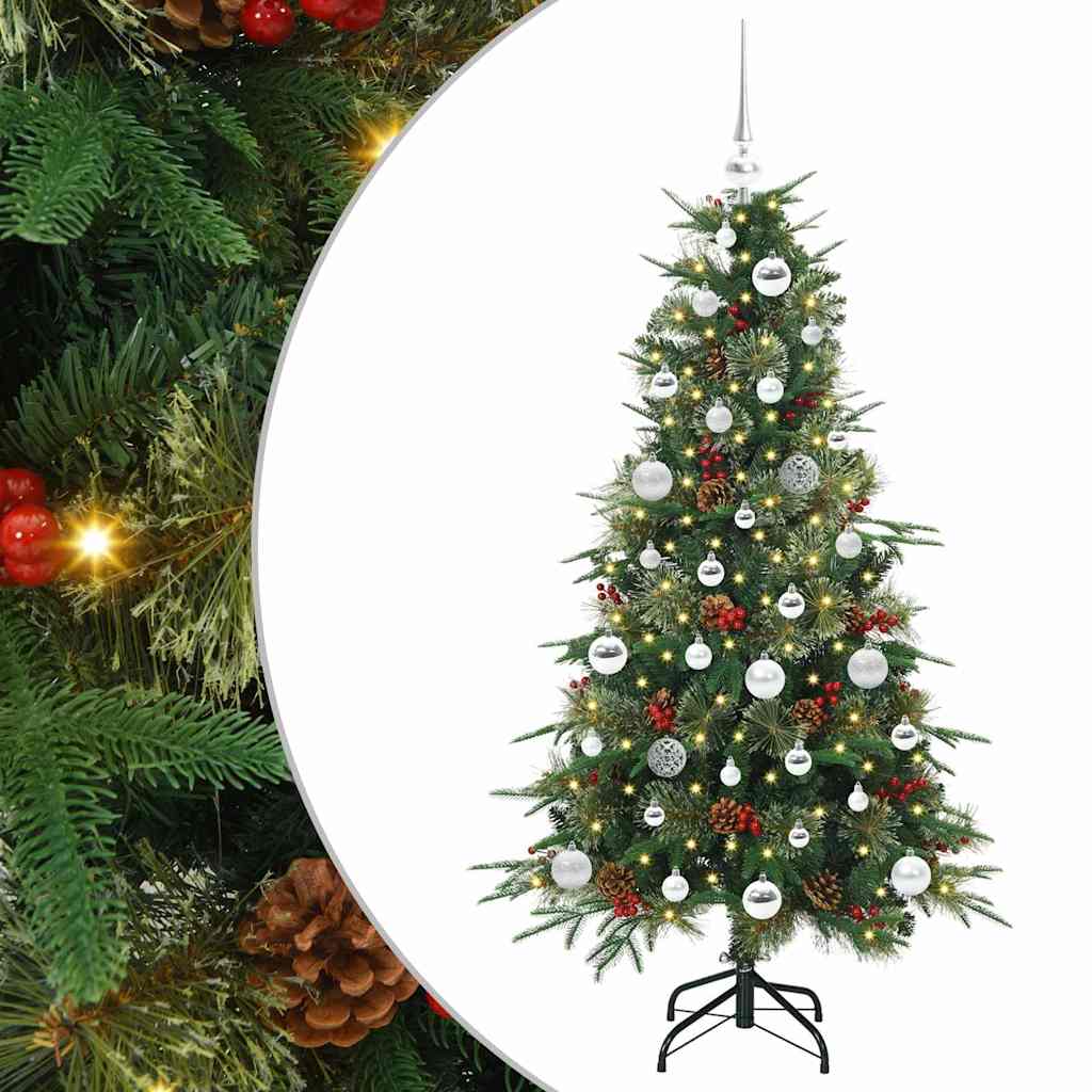 vidaXL Artificial Hinged Christmas Tree Green 150 cm PE and PVC 2