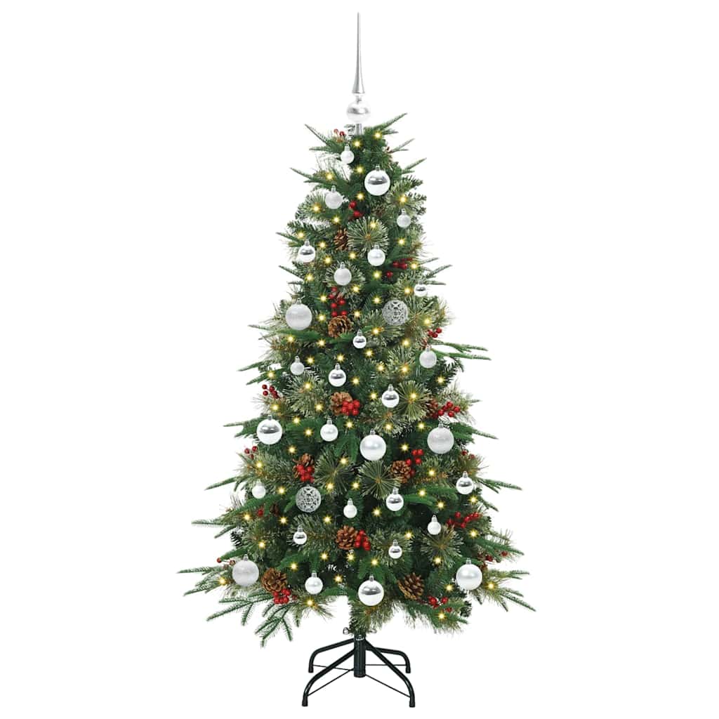 vidaXL Artificial Hinged Christmas Tree Green 150 cm PE and PVC 3